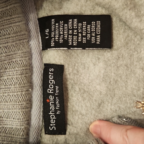 Women's Stephanie Rogers Fleece Layered Look Jacket Size L Color Gray - Picture 2 of 8